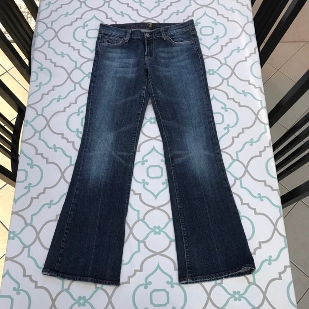 ๐๐CUTE 7FAM Bootcut BLING! 27 3/4 30โ BROKEN ZIP - Picture 4 of 8